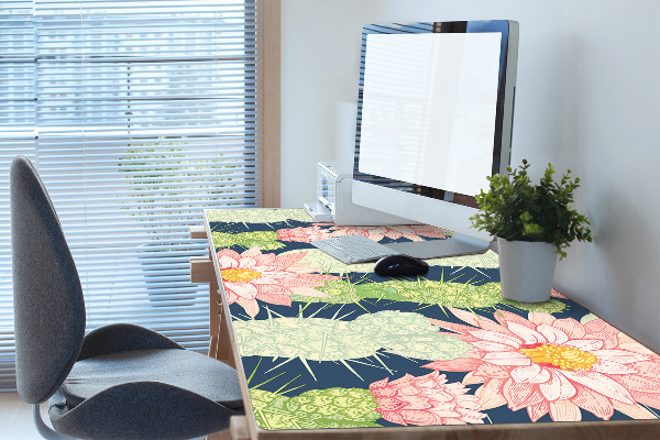 Sous-main bureau Fleurs de cactus