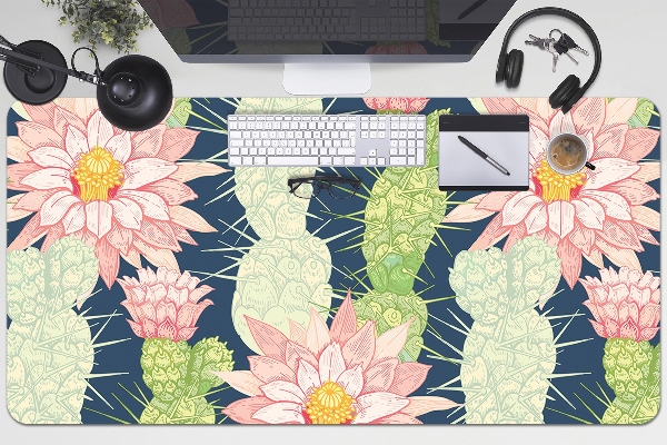 Sous-main bureau Fleurs de cactus