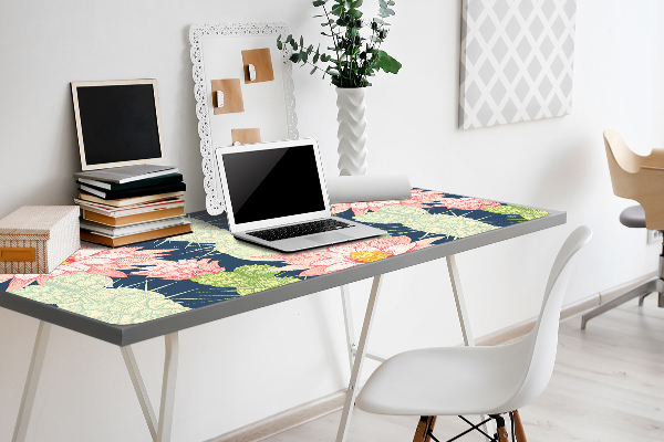 Sous-main bureau Fleurs de cactus