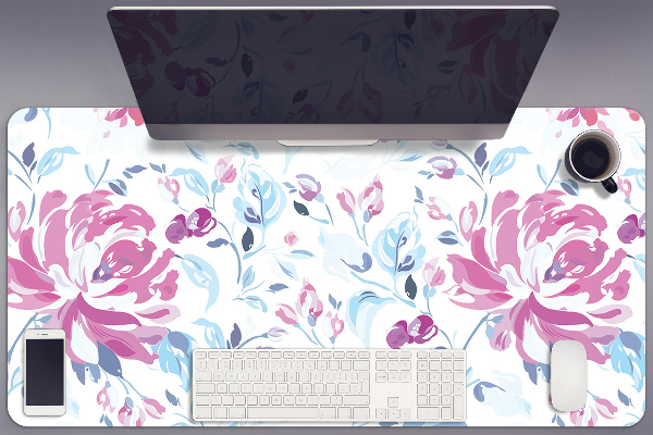 Sous-main bureau Fleurs pourpres