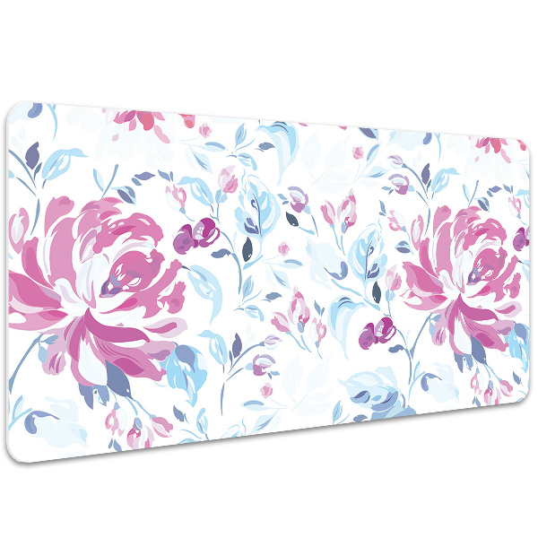Sous-main bureau Fleurs pourpres