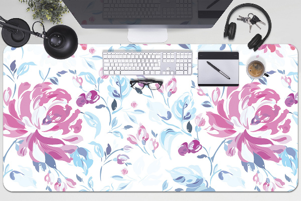 Sous-main bureau Fleurs pourpres