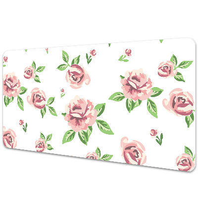 Sous-main bureau Fleurs pastel