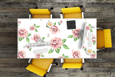 Sous-main bureau Fleurs pastel