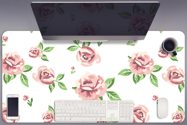 Sous-main bureau Fleurs pastel