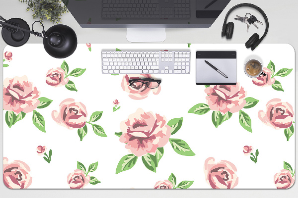 Sous-main bureau Fleurs pastel