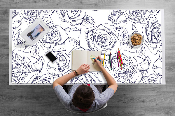 Tapis de bureau Roses bleues