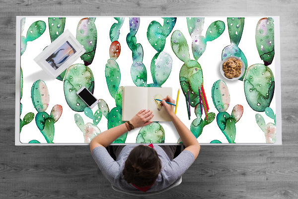 Sous-main bureau Cactus aquarelle