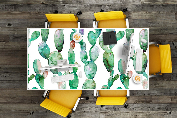 Sous-main bureau Cactus aquarelle