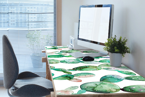 Sous-main bureau Cactus aquarelle
