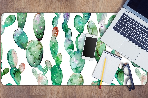 Sous-main bureau Cactus aquarelle