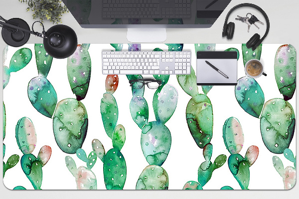 Sous-main bureau Cactus aquarelle