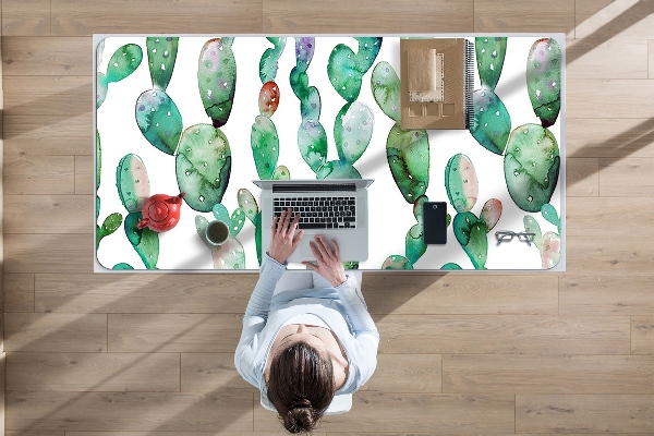 Sous-main bureau Cactus aquarelle