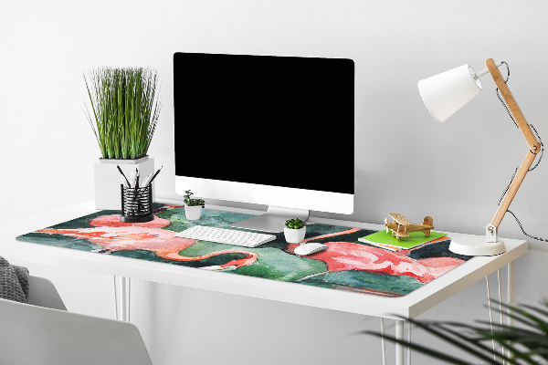 Protège bureau Flamingos peints