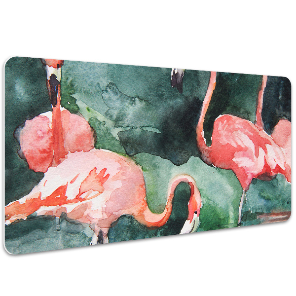 Protège bureau Flamingos peints