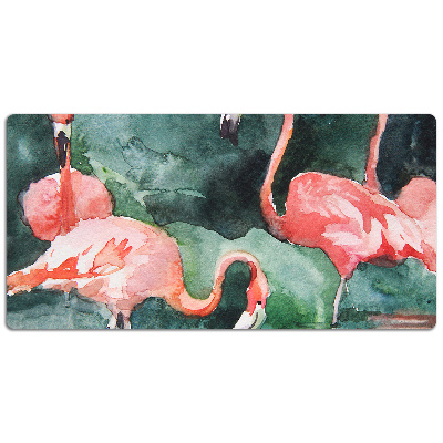 Protège bureau Flamingos peints