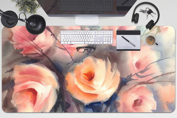 Protège bureau Roses orange
