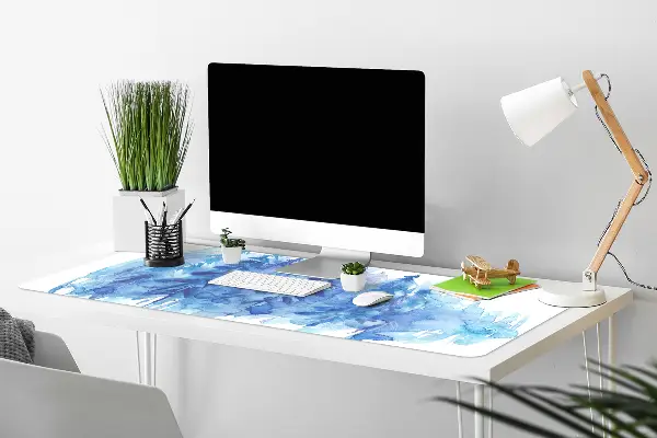 Sous-main bureau Forêt d'hiver aquarelle