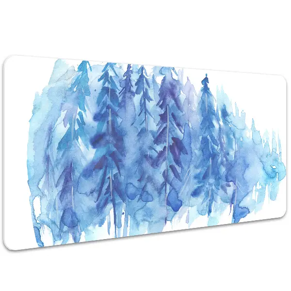 Sous-main bureau Forêt d'hiver aquarelle