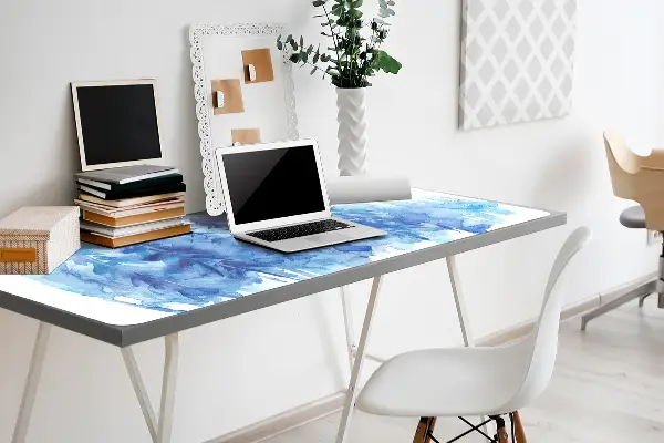 Sous-main bureau Forêt d'hiver aquarelle