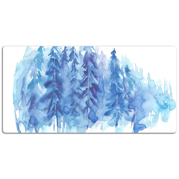 Sous-main bureau Forêt d'hiver aquarelle