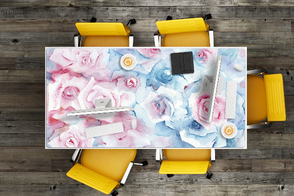 Sous-main bureau Fleurs pastel