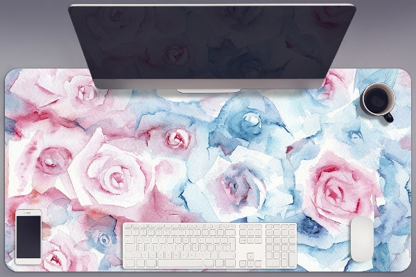 Sous-main bureau Fleurs pastel