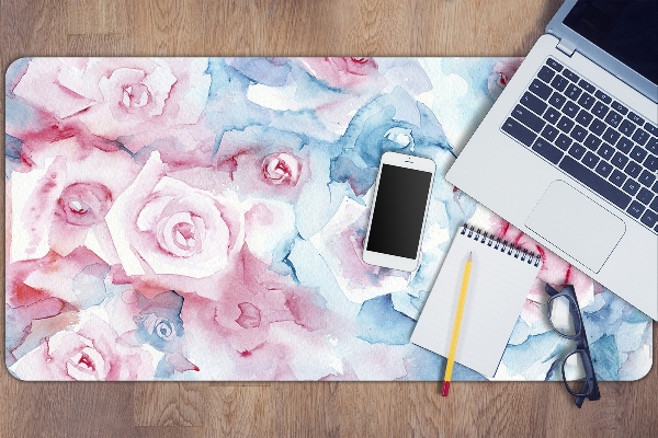Sous-main bureau Fleurs pastel