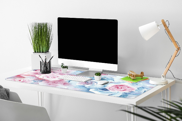 Sous-main bureau Fleurs pastel