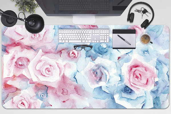 Sous-main bureau Fleurs pastel