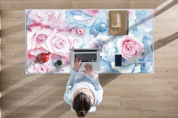 Sous-main bureau Fleurs pastel