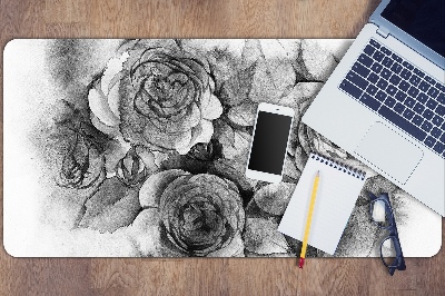 Protège bureau Roses noires et blanches