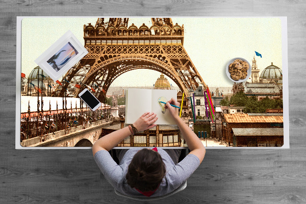 Sous-main bureau Tour rétro Eiffel