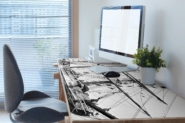 Sous-main bureau Navire vintage