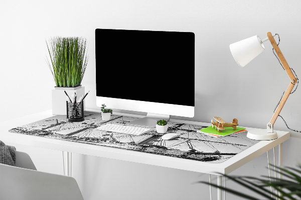 Sous-main bureau Navire vintage