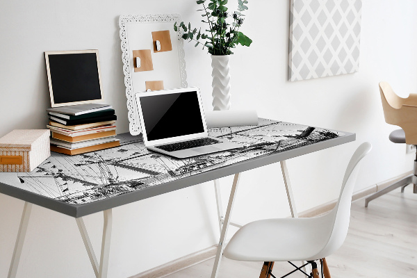 Sous-main bureau Navire vintage