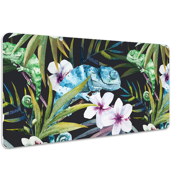 Sous-main bureau Caméléon bleu