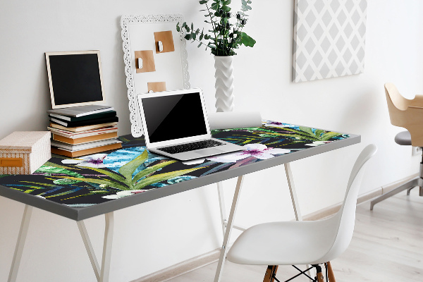 Sous-main bureau Caméléon bleu