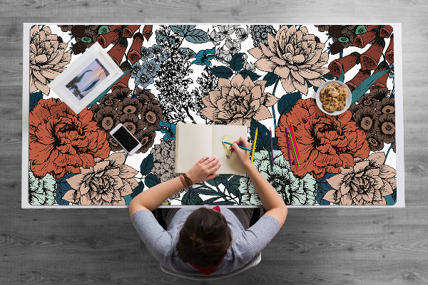 Tapis de bureau Fleurs rétro