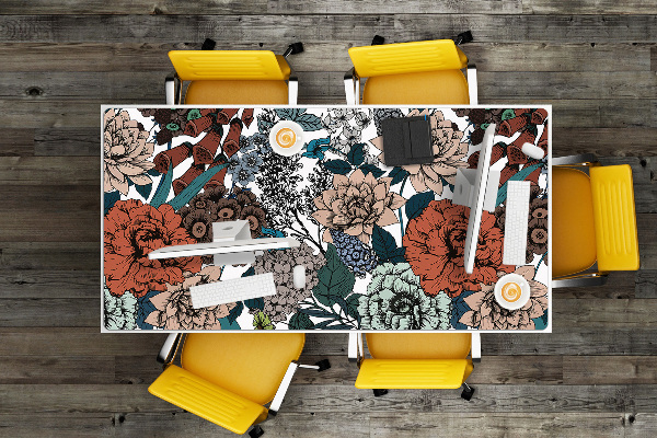 Tapis de bureau Fleurs rétro