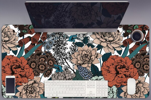 Tapis de bureau Fleurs rétro