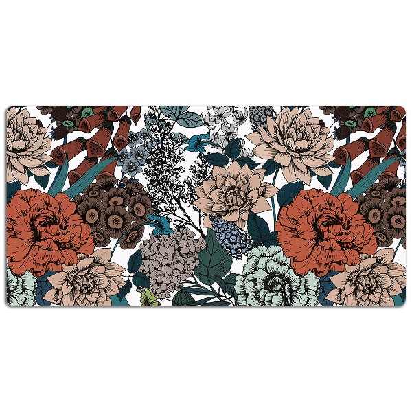 Tapis de bureau Fleurs rétro