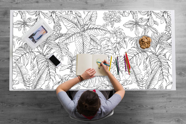 Tapis de bureau Feuilles dessinées