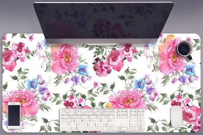 Sous main de bureau Fleurs roses