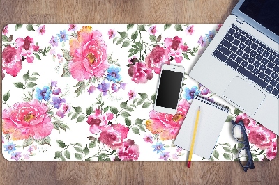 Sous main de bureau Fleurs roses