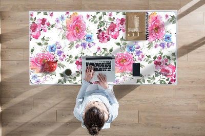 Sous main de bureau Fleurs roses