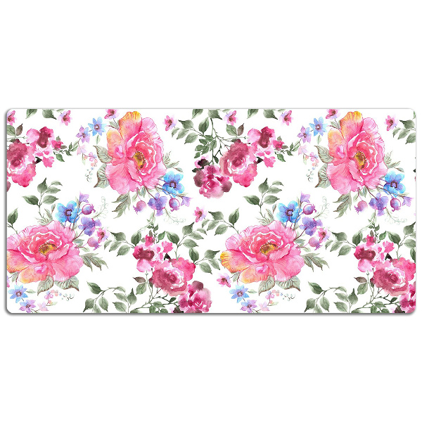 Sous main de bureau Fleurs roses