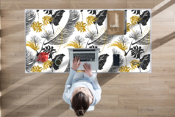 Sous-main bureau Tropical doré