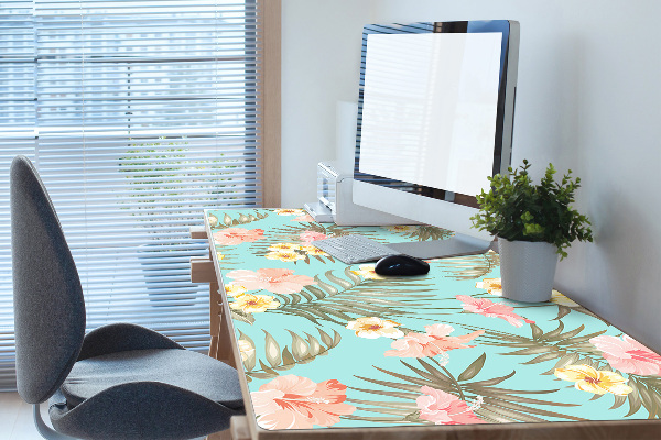 Sous-main bureau Fleurs pastel