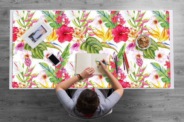 Sous-main bureau Hibiscus exotique